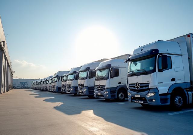 A line of professional logistics vehicles
